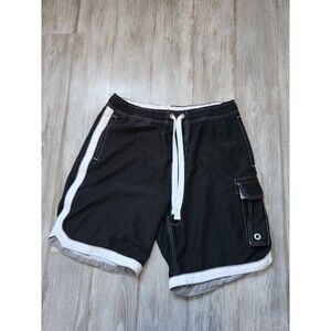 Duck Head Jeans Swim Trunks Black White Mesh Lined Drawstring Mens Sz XL